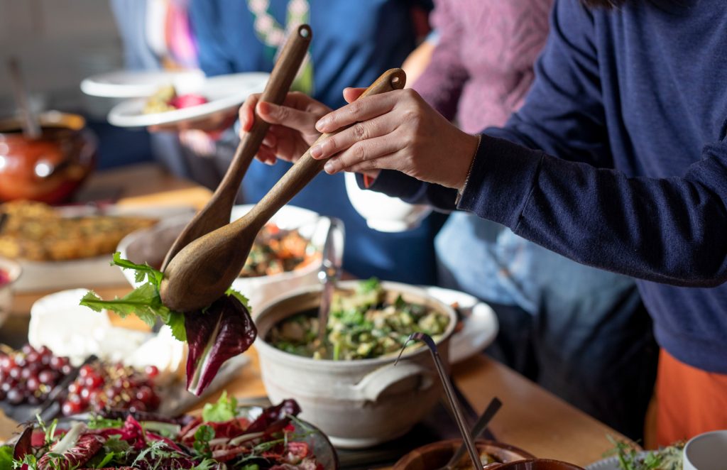 Healthy food on retreat