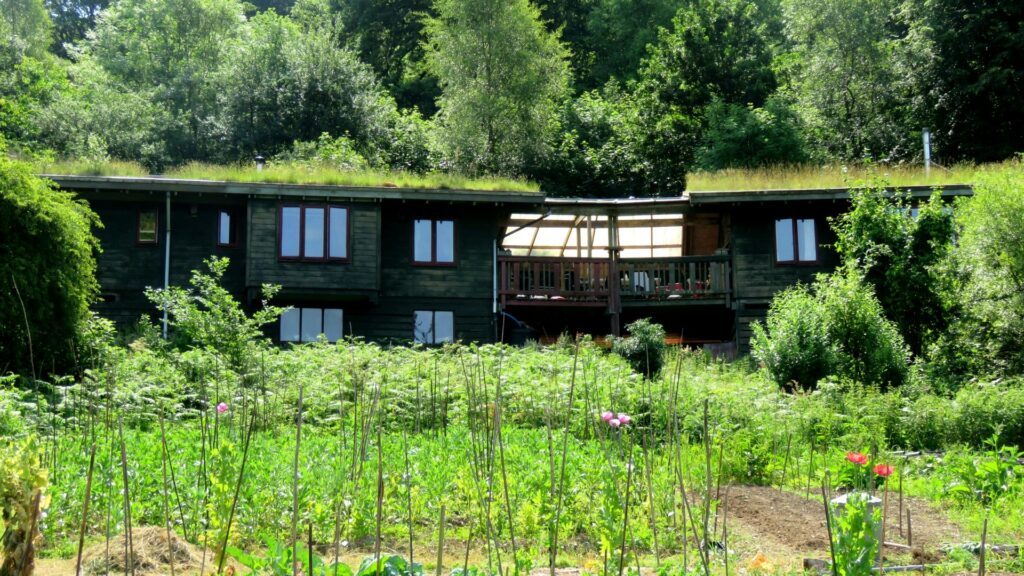 Garden and cabin at the Centre for Alternative Technology