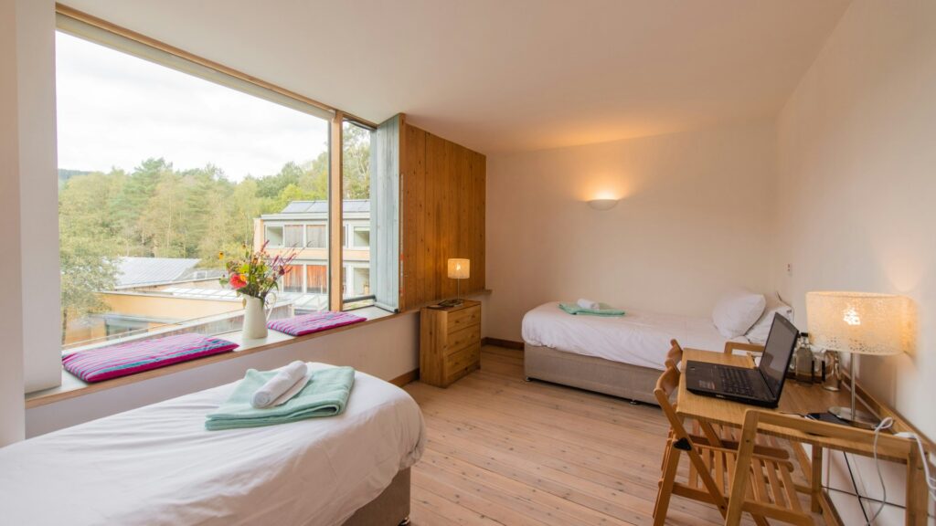 Twin bedroom in the WISE building