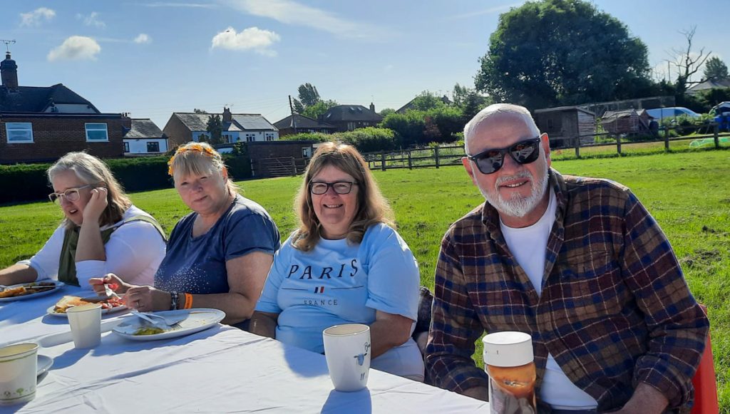Friends around the table at the Fest