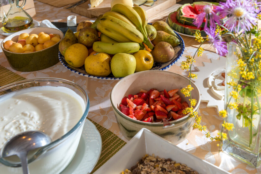 Breakfast spread at Santillan