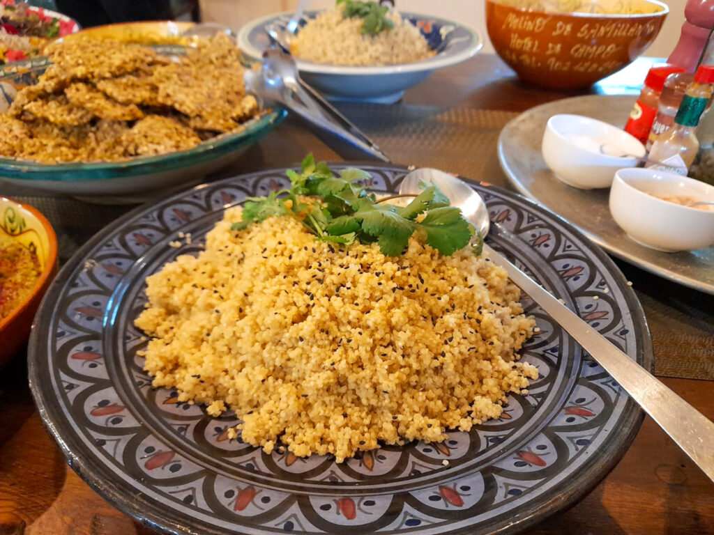 Vegan dishes served at Santillan