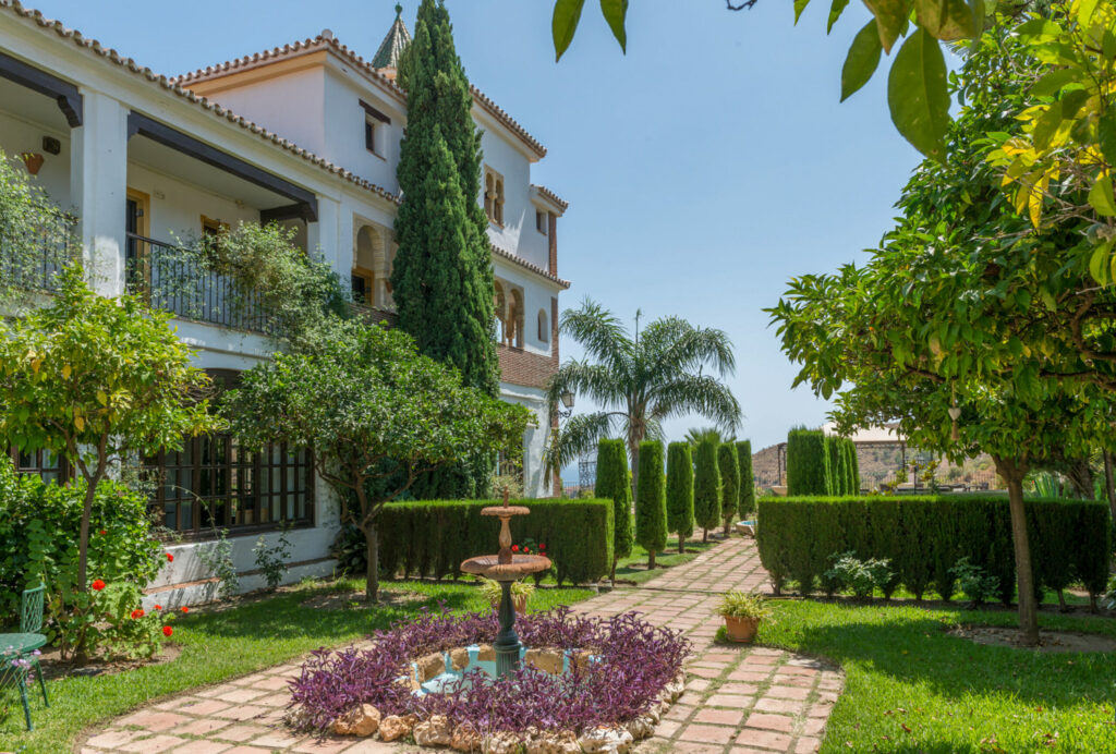 The garden path beside the house