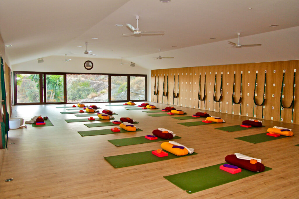The indoor sala set up for practice