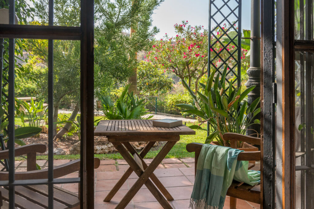 Patio doors opening on to the garden