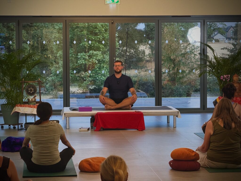 David leading a meditation session on a Samadhi retreat